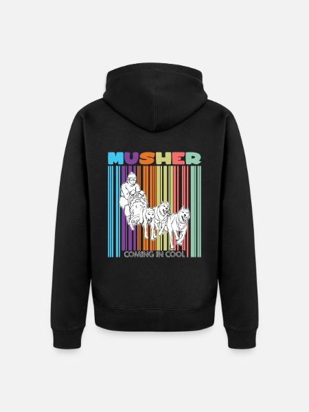 Schlittenhunderennen Schlittenhunde Geschenk - Unisex Premium Bio Zip Hoodie - Schwarz
