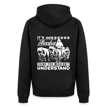 Schlittenhunderennen Schlittenhunde Geschenk - Unisex Premium Bio Zip Hoodie - Schwarz - Hinten - Nico (187cm)
