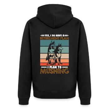 Schlittenhunderennen Schlittenhunde Geschenk - Unisex Premium Bio Zip Hoodie - Schwarz - Hinten - Nico (187cm)