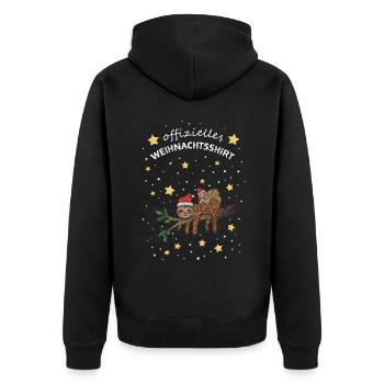 Offizielles Weihnachtsshirt Faultier Wichteln Xmas - Unisex Premium Bio Zip Hoodie - Schwarz - Hinten - Nico (187cm)