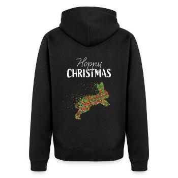 Hoppy Christmas Rabbits Rabbits Christmas Time - Unisex Premium Organic Zip Hoodie - black - Back - Nico (187cm)