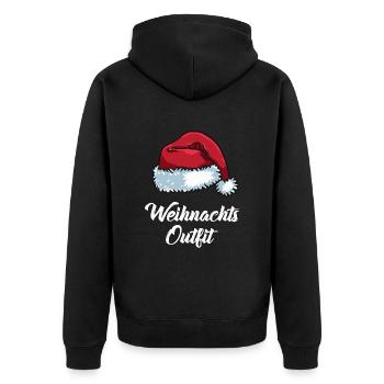 Weihnachts-Outfit Partnerlook Weihnachten Familie - Unisex Premium Bio Zip Hoodie - Schwarz - Hinten - Nico (187cm)