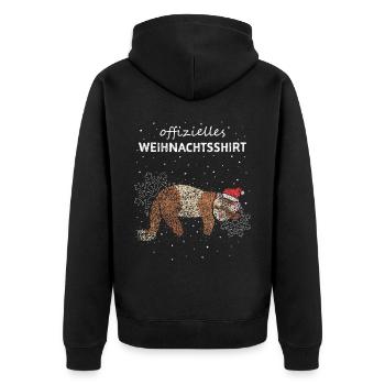 Frettchen Offizielles Weihnachtsshirt Wichteln - Unisex Premium Bio Zip Hoodie - Schwarz - Hinten - Nico (187cm)