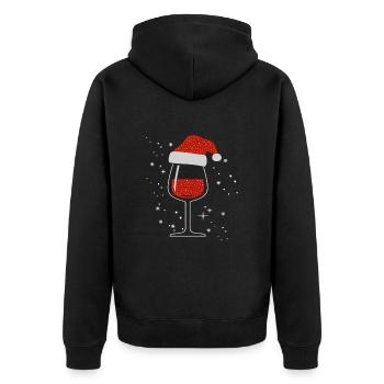 Wine Lovers Noël Chapeau de Noël Tenue Noël - Veste à capuche bio Premium Unisexe - noir - Dos - Nico (187cm)