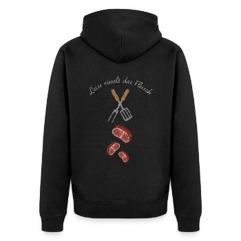 Winter Grill BBQ Grill Grill Meat Barbeque - Unisex Premium Organic Zip Hoodie - black - Back - Nico (187cm)