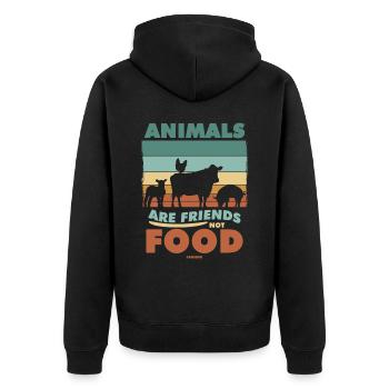 Droits des animaux végétaliens aliments sains - Veste à capuche bio Premium Unisexe - noir - Dos - Nico (187cm)