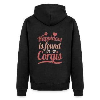 Beau cadeau d’amoureux des chiens corgi - Veste à capuche bio Premium Unisexe - noir - Dos - Nico (187cm)