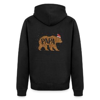 Papa Santa Hat Chapeau de Noël - Veste à capuche bio Premium Unisexe - noir - Dos - Nico (187cm)