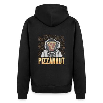 Pizzanaut design for a hobby pizza baker - Unisex Premium Organic Zip Hoodie - black - Back - Nico (187cm)