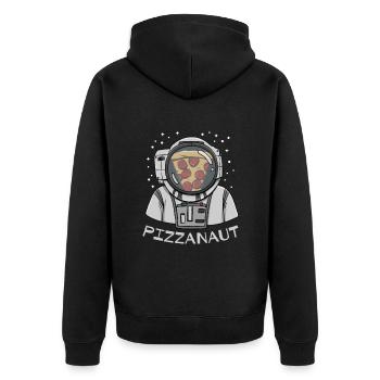 Pizzanaut design for a hobby pizza baker - Unisex Premium Organic Zip Hoodie - black - Back - Nico (187cm)