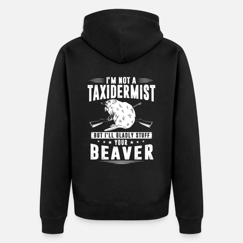 Biberjäger, Biberjagd - Unisex Premium Bio Zip Hoodie - Schwarz