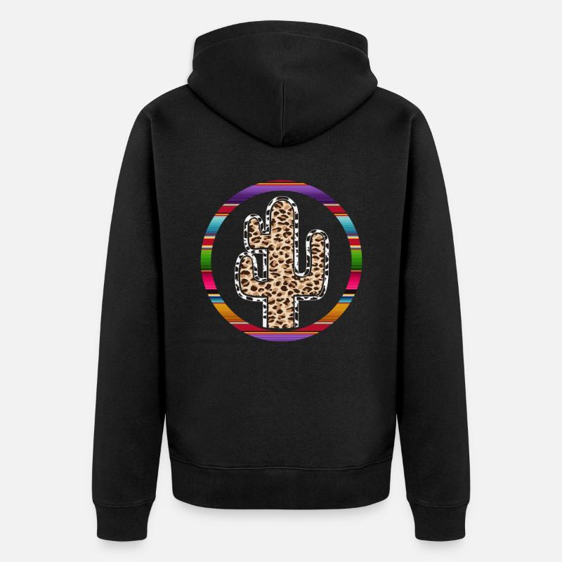Cactus vache de l’Ouest - Veste à capuche bio Premium Unisexe - noir