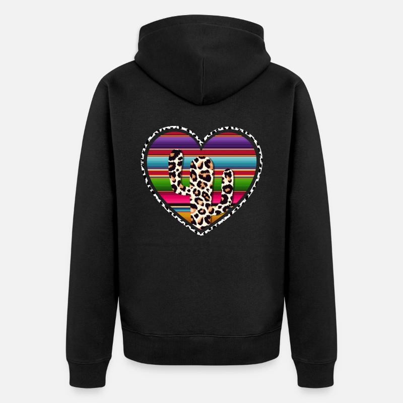 Cactus vache de l’Ouest - Veste à capuche bio Premium Unisexe - noir