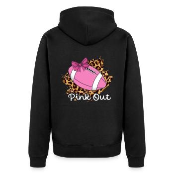 Pink Out, Brustkrebsbewusstsein - Unisex Premium Bio Zip Hoodie - Schwarz - Hinten - Nico (187cm)
