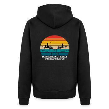 Manawainui Falls United States - Unisex Premium Bio Zip Hoodie - Schwarz - Hinten - Nico (187cm)