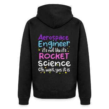 Ingénieur aérospatial, Rocket Science - Veste à capuche bio Premium Unisexe - noir - Dos - Nico (187cm)