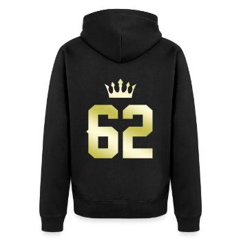 62 Couronne numérique - Veste à capuche bio Premium Unisexe - noir - Dos - Nico (187cm)
