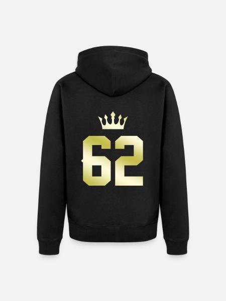 62 Couronne numérique - Veste à capuche bio Premium Unisexe - noir