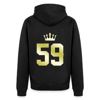 59 Couronne numérique - Veste à capuche bio Premium Unisexe - noir - Dos - Nico (187cm)