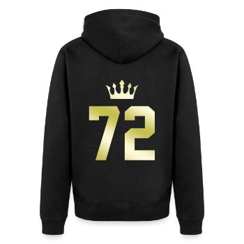 72 Couronne numérique - Veste à capuche bio Premium Unisexe - noir - Dos - Nico (187cm)