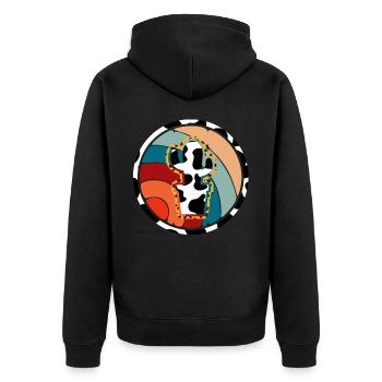Westliche Kuhkaktus - Unisex Premium Bio Zip Hoodie - Schwarz - Hinten - Nico (187cm)