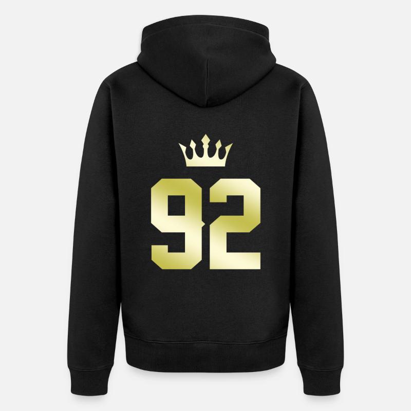 92 Couronne numérique - Veste à capuche bio Premium Unisexe - noir