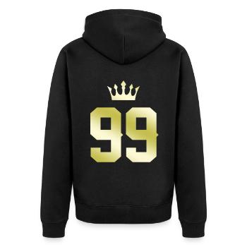 99 Couronne numérique - Veste à capuche bio Premium Unisexe - noir - Dos - Nico (187cm)