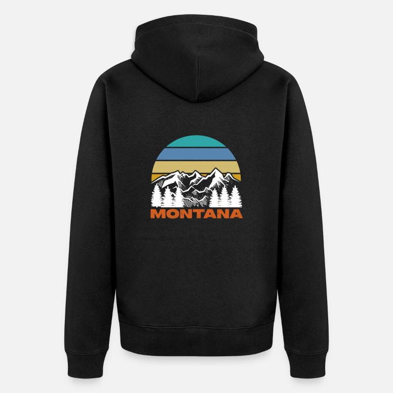 Montana - Unisex Premium Bio Zip Hoodie - Schwarz