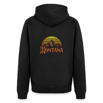 Montana Amérique États-Unis Helena Mountains Cadeau - Veste à capuche bio Premium Unisexe - noir - Dos - Nico (187cm)