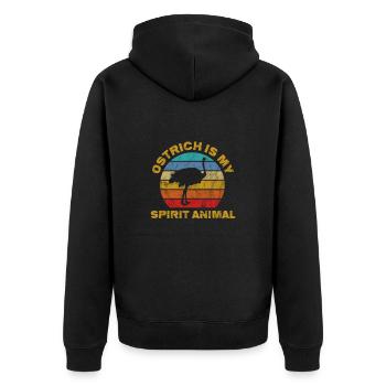 Strauß Vogel Tier Strauss Afrika Safari Geschenk - Unisex Premium Bio Zip Hoodie - Schwarz - Hinten - Nico (187cm)