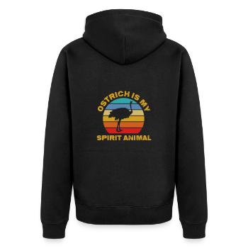 Strauß - Unisex Premium Bio Zip Hoodie - Schwarz - Hinten - Nico (187cm)