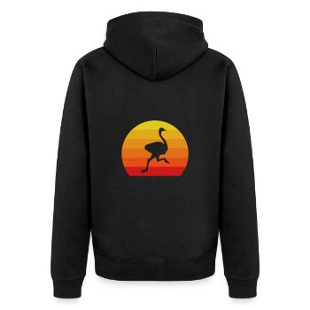 Strauß - Unisex Premium Bio Zip Hoodie - Schwarz - Hinten - Nico (187cm)