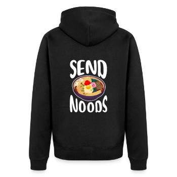 Ramen - Unisex Premium Organic Zip Hoodie - black - Back - Nico (187cm)