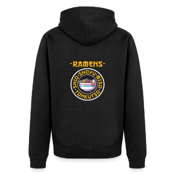 Ramen - Unisex Premium Organic Zip Hoodie - black - Back - Nico (187cm)