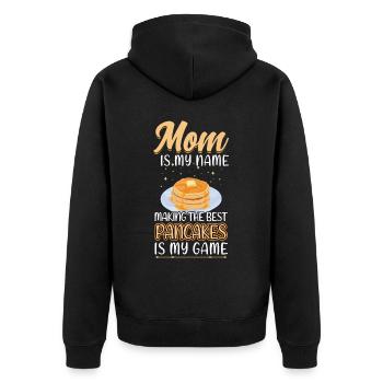 Mom makes the best pancakes - Unisex Premium Organic Zip Hoodie - black - Back - Nico (187cm)