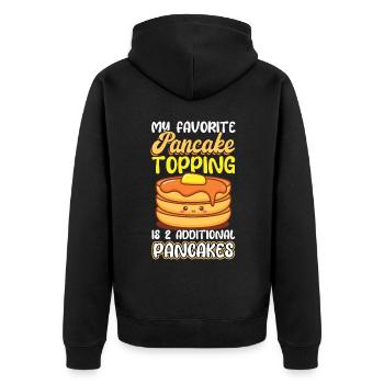 Favourite Pancake Topping – Pancake Maker - Unisex Premium Organic Zip Hoodie - black - Back - Nico (187cm)
