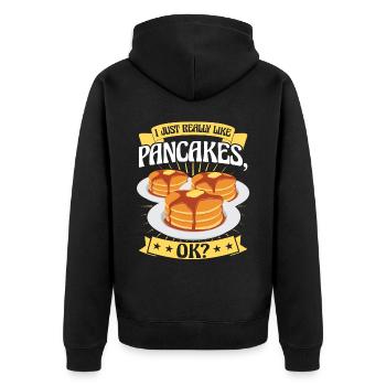 J’aime beaucoup les crêpes - Veste à capuche bio Premium Unisexe - noir - Dos - Nico (187cm)