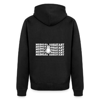 Assistant médical Spooky Ghost Repeat - Veste à capuche bio Premium Unisexe - noir - Dos - Nico (187cm)