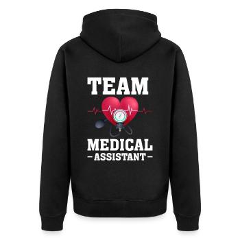 Rythme cardiaque de l’assistant médical de l’équipe - Veste à capuche bio Premium Unisexe - noir - Dos - Nico (187cm)
