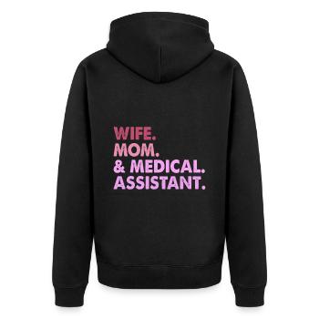 Épouse Mère & Assistante Médicale Médecine - Veste à capuche bio Premium Unisexe - noir - Dos - Nico (187cm)