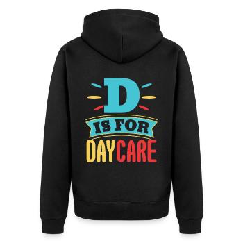Kindergärtnerin Pädagogin Leiterin - Unisex Premium Bio Zip Hoodie - Schwarz - Hinten - Nico (187cm)