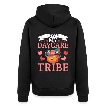 Love My Daycare Tribe Childcare Educator Director - Unisex Premium Organic Zip Hoodie - black - Back - Nico (187cm)