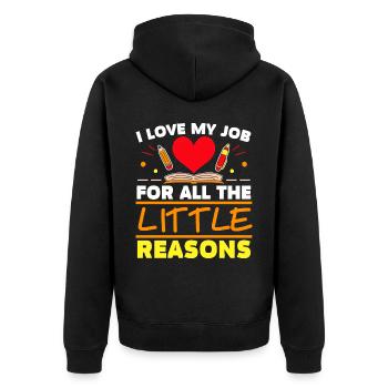 I Love My Job For All The Little Reasons Daycare - Unisex Premium Organic Zip Hoodie - black - Back - Nico (187cm)