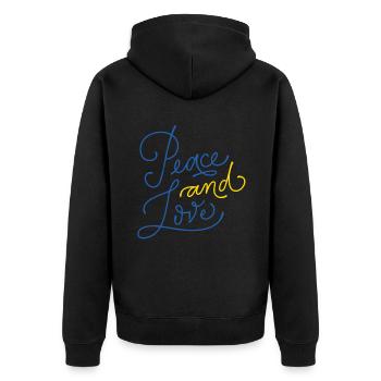 Soutenez l’Ukraine, la paix et non la guerre - Veste à capuche bio Premium Unisexe - noir - Dos - Nico (187cm)
