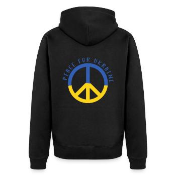 Soutenez l’Ukraine, la paix et non la guerre - Veste à capuche bio Premium Unisexe - noir - Dos - Nico (187cm)
