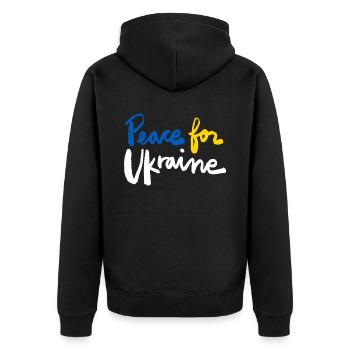 Soutenez l’Ukraine, la paix et non la guerre - Veste à capuche bio Premium Unisexe - noir - Dos - Nico (187cm)
