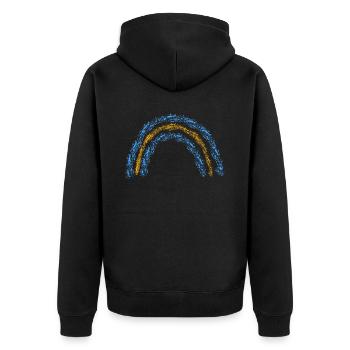 Stand with Ukraine Peace No War - Unisex Premium Organic Zip Hoodie - black - Back - Nico (187cm)