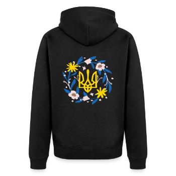 Soutenez l’Ukraine, la paix et non la guerre - Veste à capuche bio Premium Unisexe - noir - Dos - Nico (187cm)
