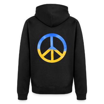 Soutenez l’Ukraine, la paix et non la guerre - Veste à capuche bio Premium Unisexe - noir - Dos - Nico (187cm)