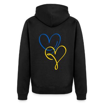 Soutenez l’Ukraine, la paix et non la guerre - Veste à capuche bio Premium Unisexe - noir - Dos - Nico (187cm)